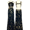 B02 Besty Black and Gold Evening Gown (S-M)