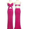 C09 Cache Pink Cut-out Evening Gown (XS)