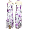 V15 Vintage Adriella London White & Purple Evening Dress (S-M)