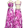 D06 Dave & Johnny Pink Floral Evening Gown (XS-S)