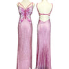 S07 Sherri Hill Pink Butterfly Evening Gown (XS-M) (XS ต้องปรับสาย)