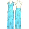 V08 Vintage David's Bridal Blue Evening Gown (XS)