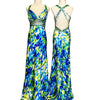 C11 Cachet Blue and Yellow evening Gown (S)