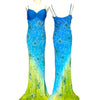 V22 Vintage Super Rare Blue & Green Ombre Evening Dress (S-M)