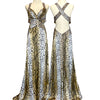 V32 Vintage La Femme Leopard Print Evening Gown (M)