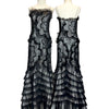 V33 Vintage Alyce Designs Black Floral Evening Gown (S-M)