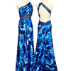 B03 Besty & Adam Blue Leopard Print Evening Gown (S-M)