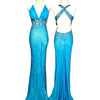 V60 Vintage David's Bridal Teal Evening Gown (S)